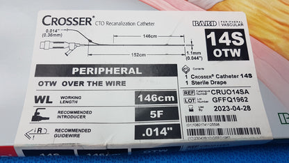 Bard 14S OTW Crosser CTO Recanalization Catheter Ref CRUO14SA