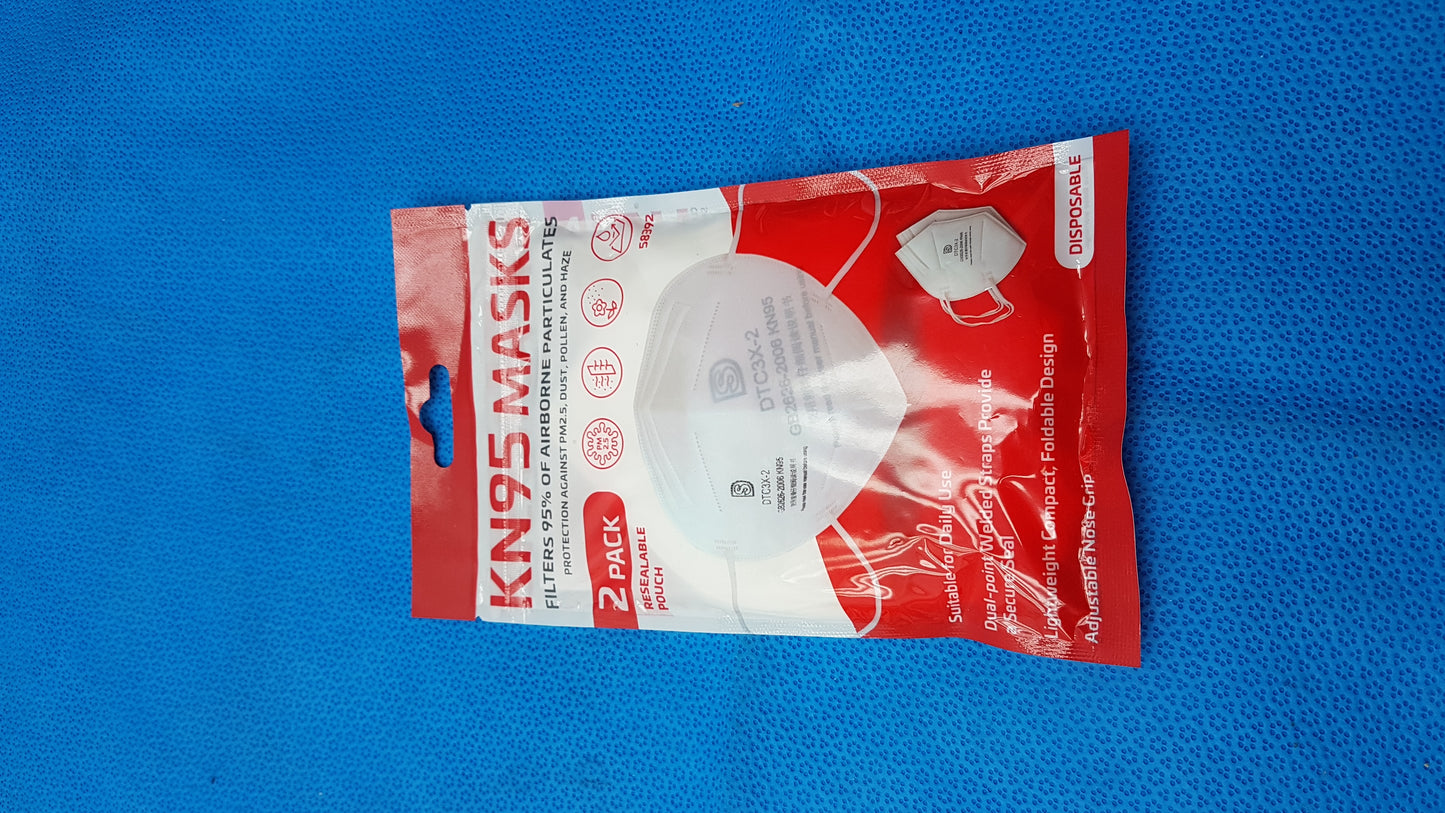 Lot of 2 Dasheng KN95 Face Masks Disposable Protective Safety Mask