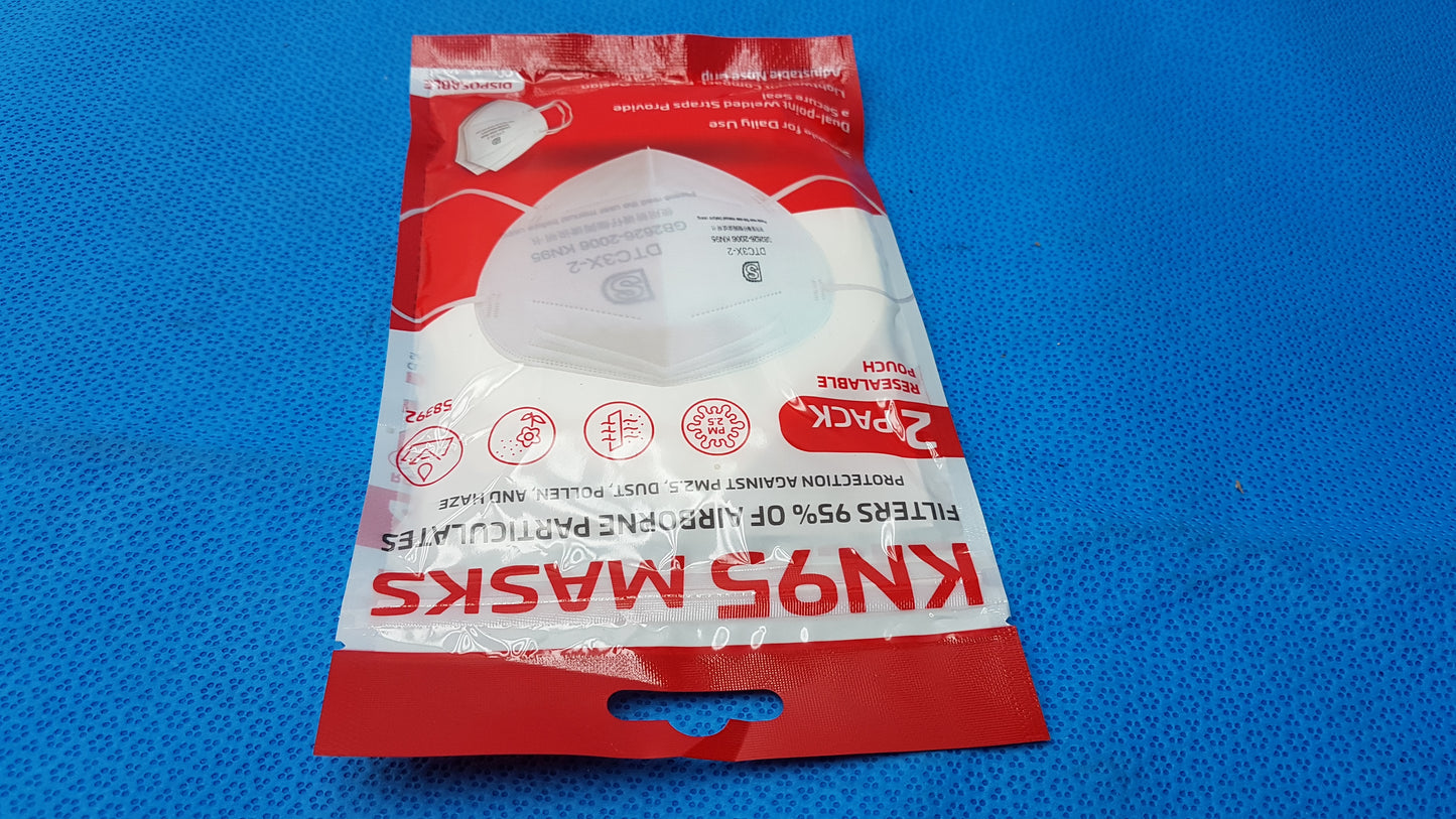 Lot of 2 Dasheng KN95 Face Masks Disposable Protective Safety Mask