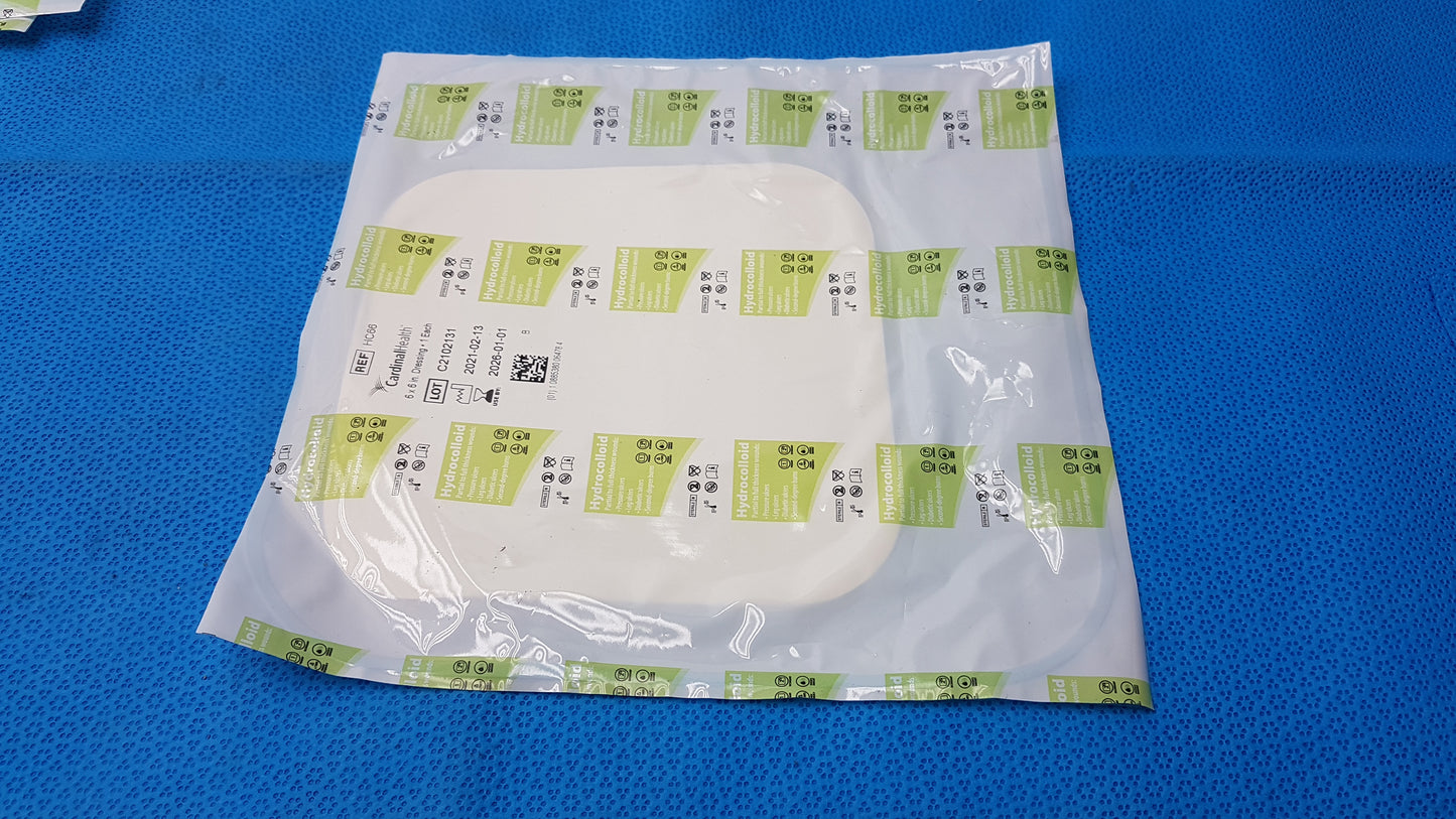 Lot of 3 Cardinal HC66 Hydrocolloid Wound Dressings 6"x6"