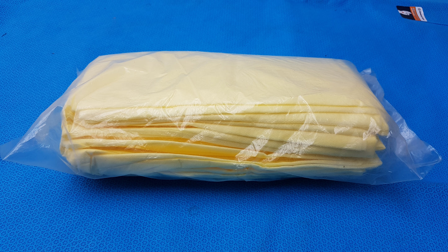 MediChoice Yellow Overhead SMS Isolation Gowns Size Large 10-Pack (Reorder 77779)