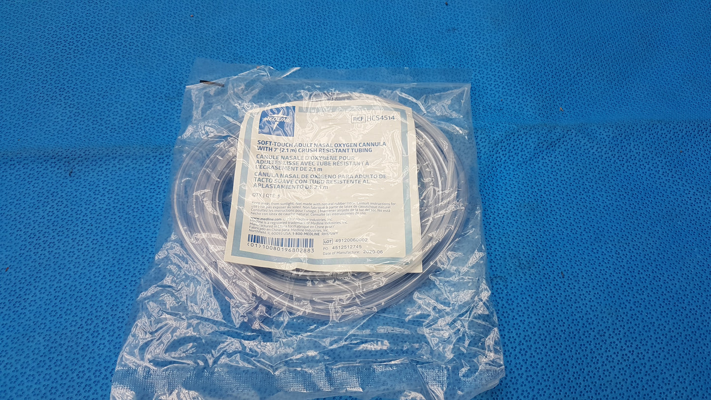 Lot of 104 Medline HCS4514 Adult Nasal Oxygen Cannula With 7ft Crush Resistant Tubing