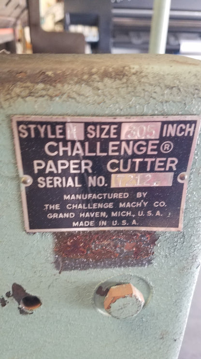 Challenge 305 Manual Hand Lever Paper Cutter Guillotine Letterpress