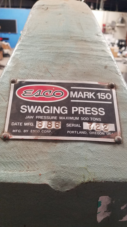 ESCO Mark 150 500-Ton Hydraulic Wire Rope Swaging Press Machine Sling Rigging
