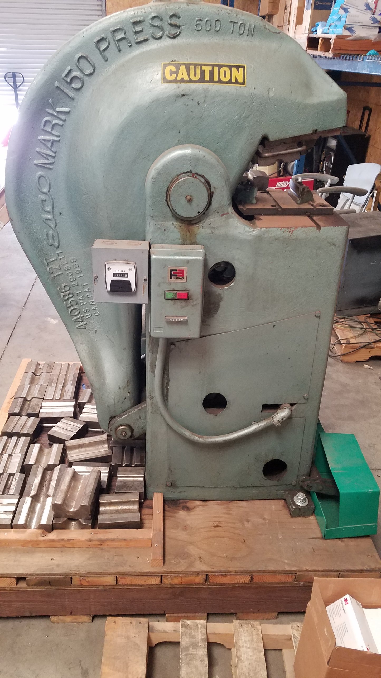 ESCO Mark 150 500-Ton Hydraulic Wire Rope Swaging Press Machine Sling Rigging