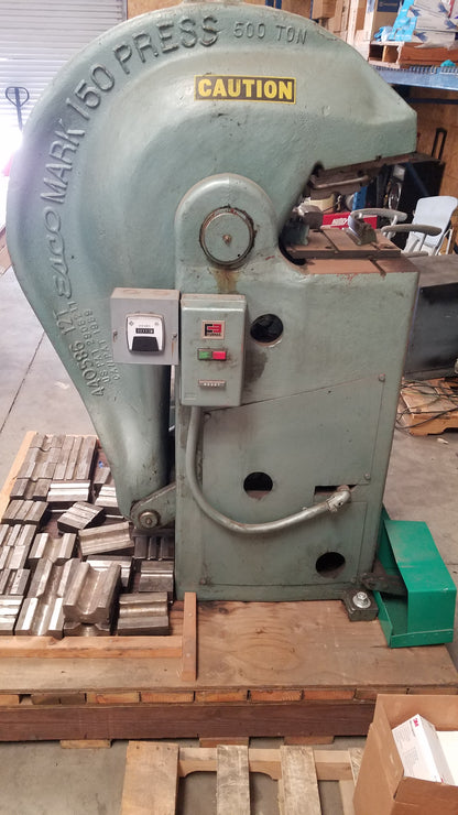 ESCO Mark 150 500-Ton Hydraulic Wire Rope Swaging Press Machine Sling Rigging