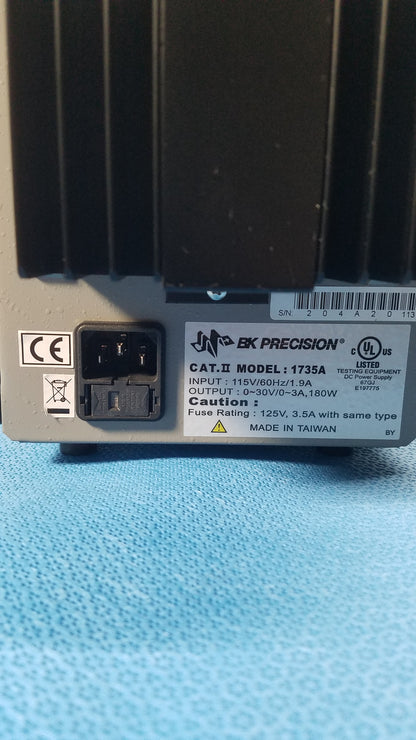 BK Precision 1735A Digital DC Power Supply 30V/3A Input 115V/60Hz