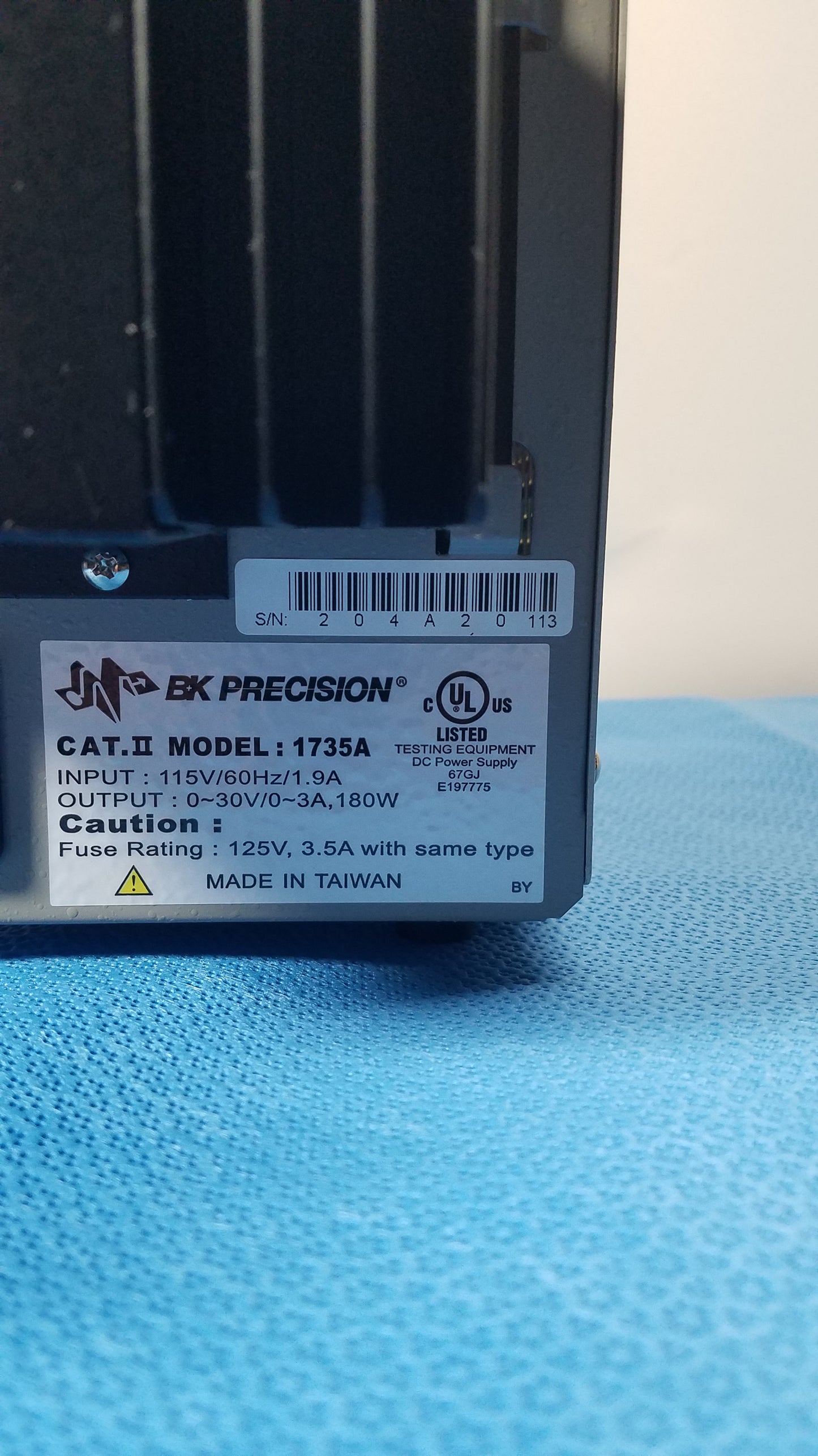 BK Precision 1735A Digital DC Power Supply 30V/3A Input 115V/60Hz