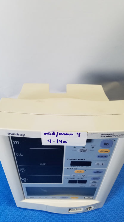 Mindray Datascope Accutorr Plus Vital Signs Monitor 0998-00-0444-93A