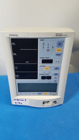 Mindray Datascope Accutorr Plus Vital Signs Monitor S/N UA7165908K11