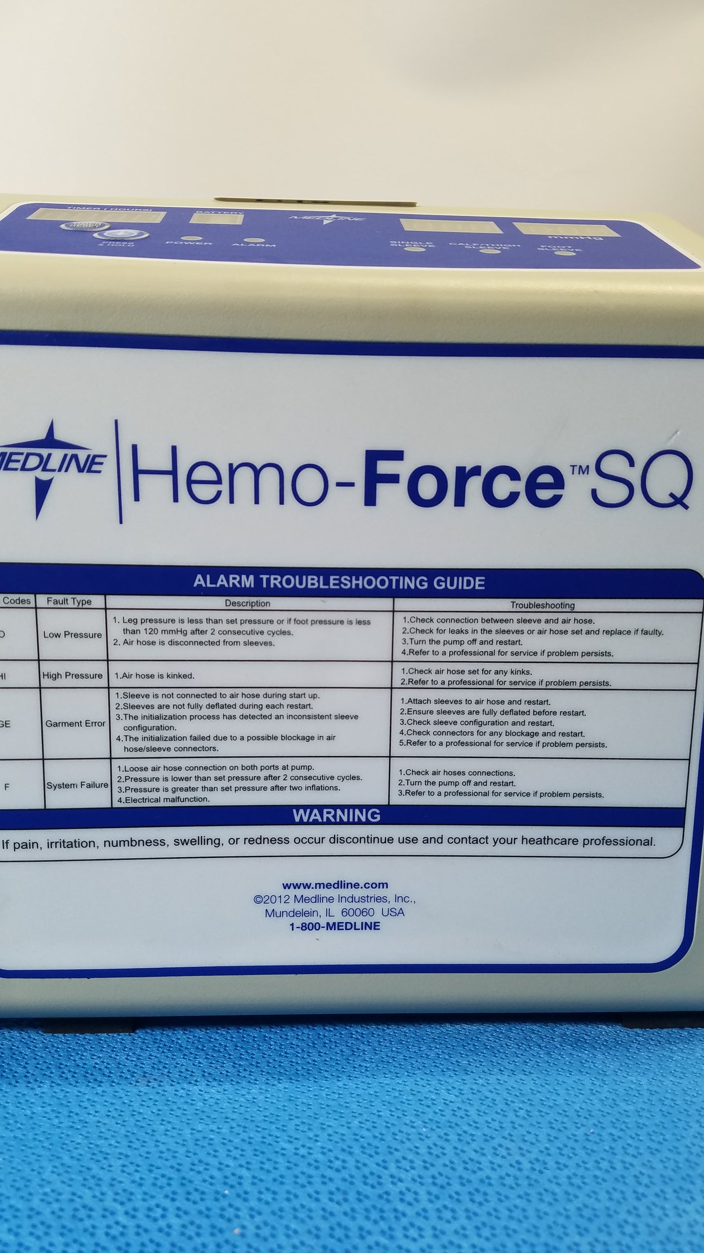 Hemo Force SQ Sequential DVT Pump Model No: MDS600SQ