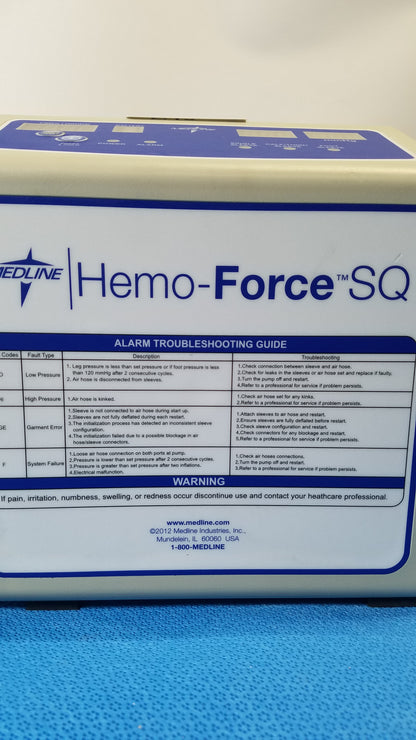 Hemo Force SQ Sequential DVT Pump Model No: MDS600SQ