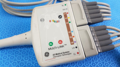 GE Medical Systems Multi-Link 10 Lead ECG Patient Cable & Leadwires