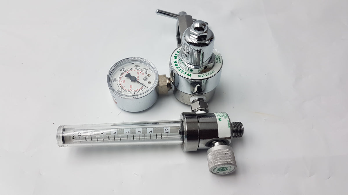 Western Medica Gas Pressure Regulator With Carbon Dioxide Flowmeter