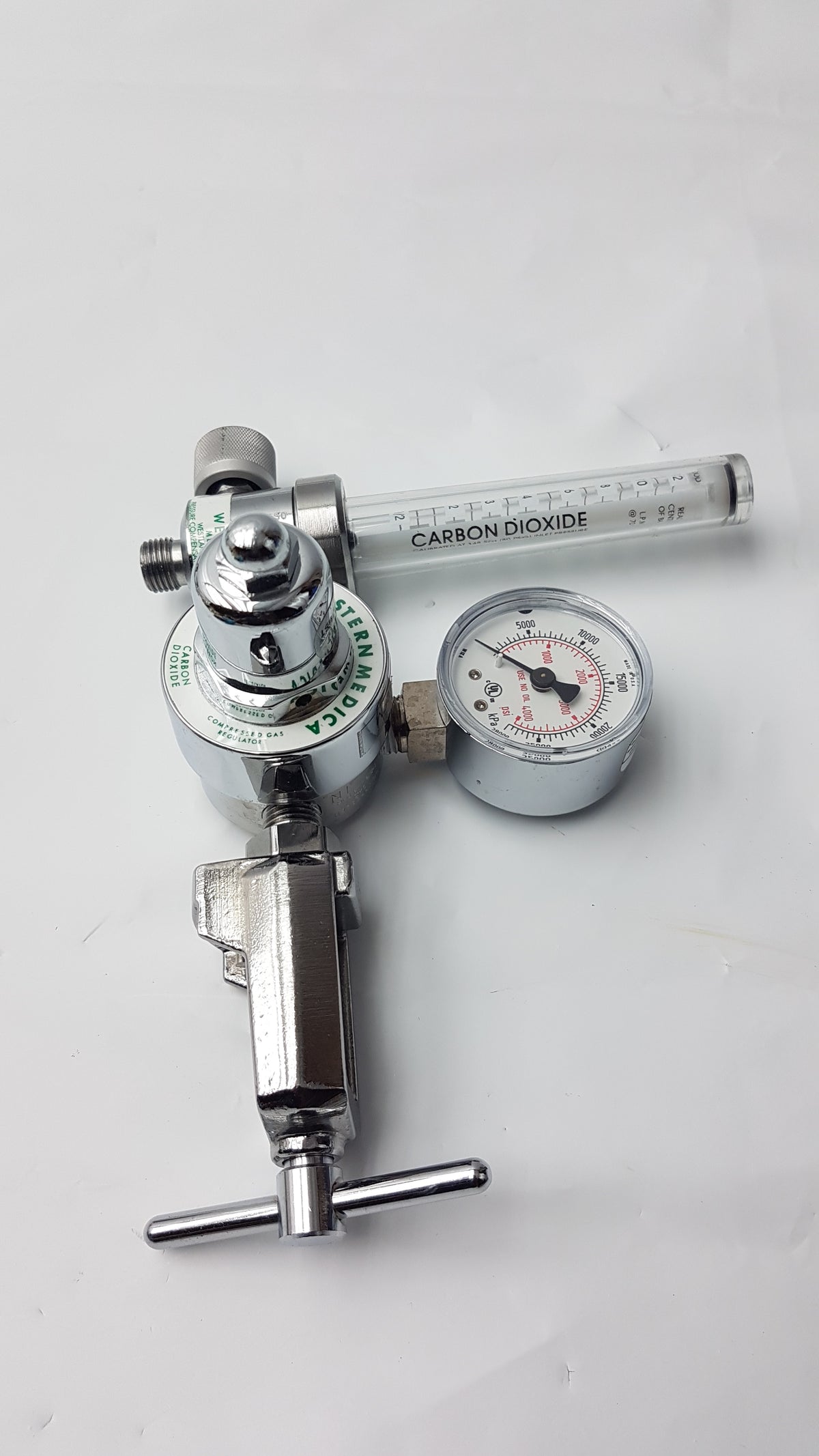 Western Medica Gas Pressure Regulator With Carbon Dioxide Flowmeter