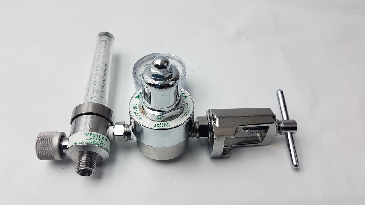 Western Medica Gas Pressure Regulator With Carbon Dioxide Flowmeter