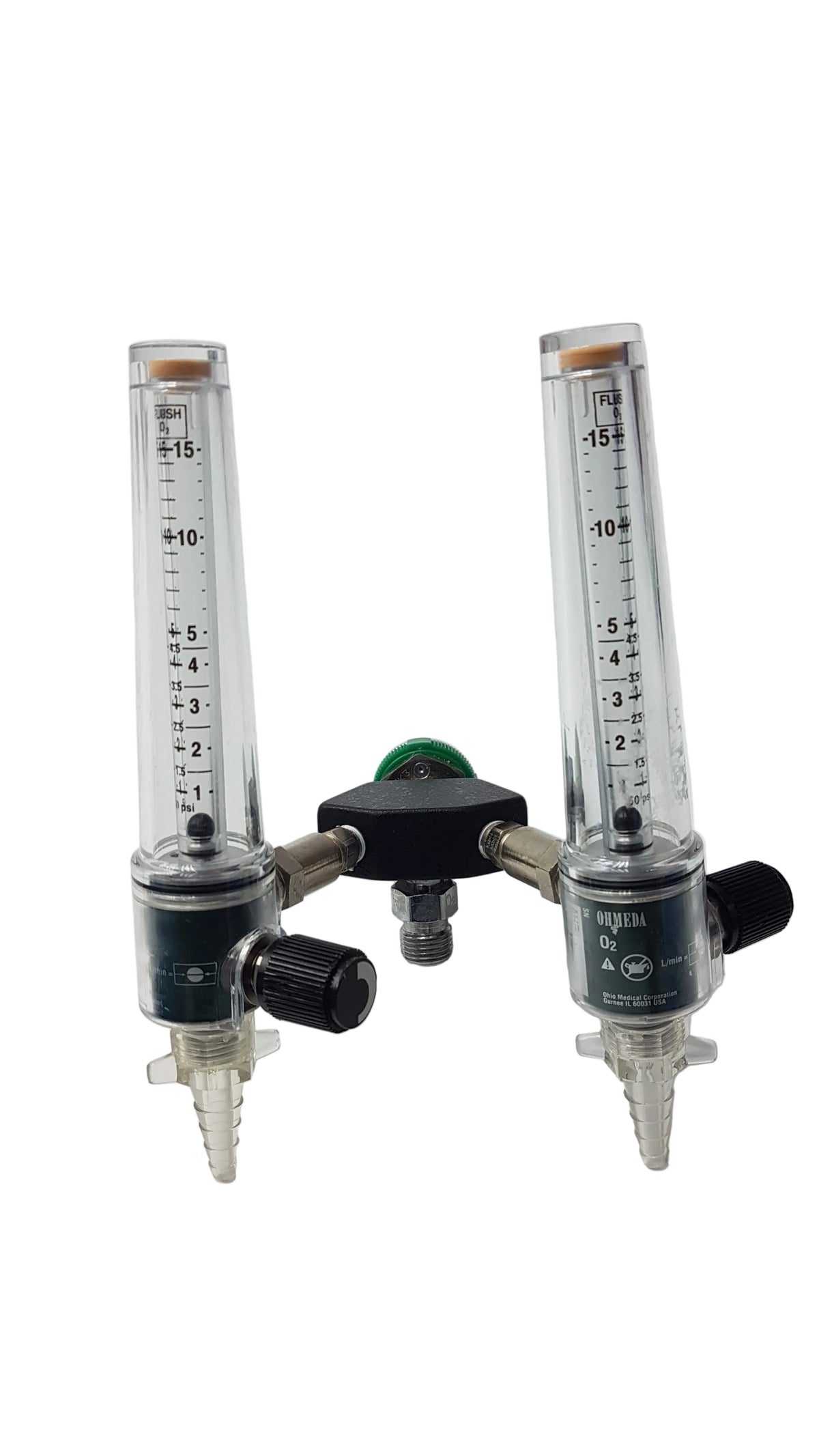 Ohmeda Medical O2 Dual Flowmeter Manifold Oxygen 0-15 L/Min Assembly