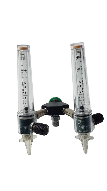 Ohmeda Medical O2 Dual Flowmeter Manifold Oxygen 0-15 L/Min Assembly