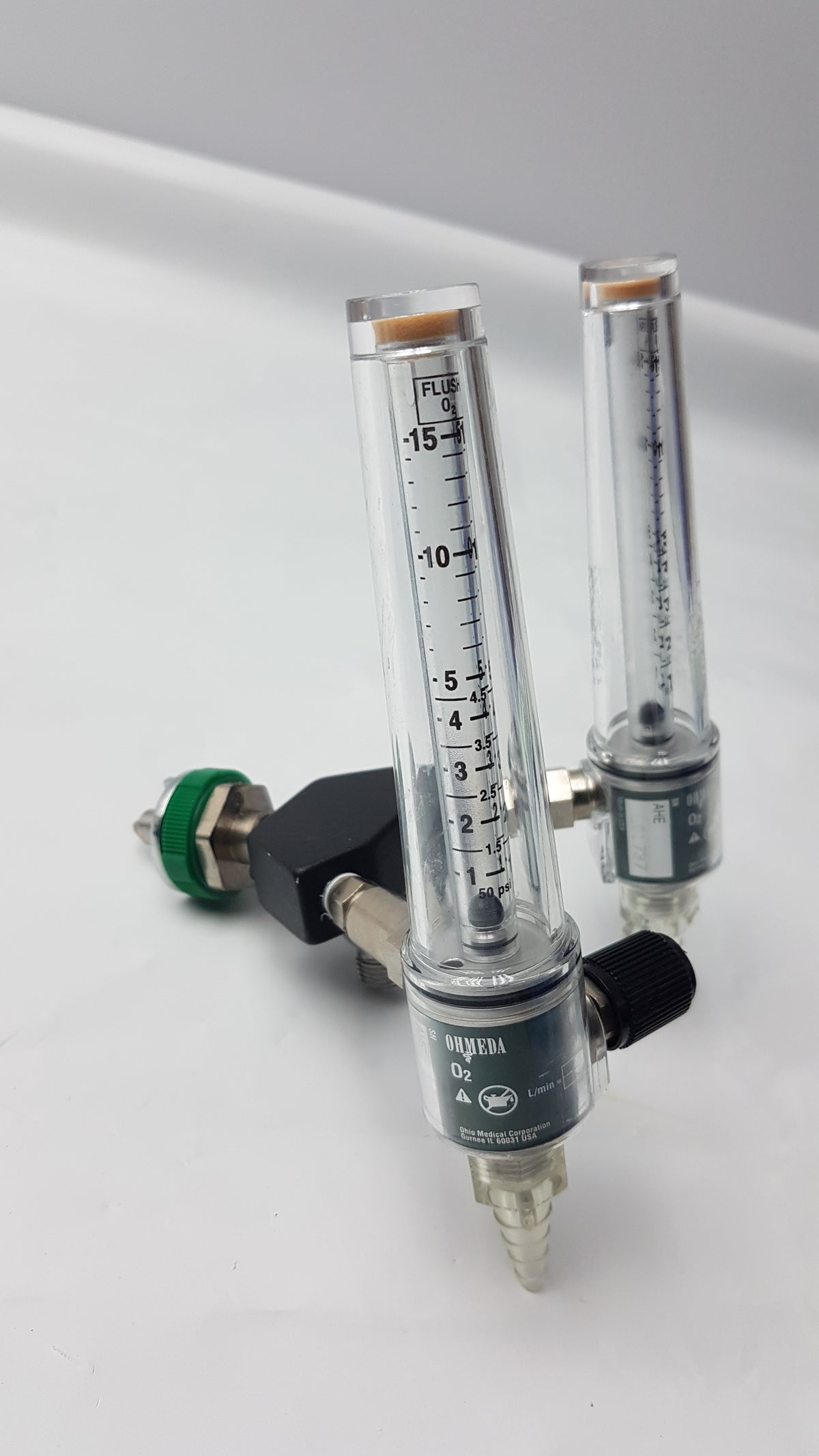Ohmeda Medical O2 Dual Flowmeter Manifold Oxygen 0-15 L/Min Assembly