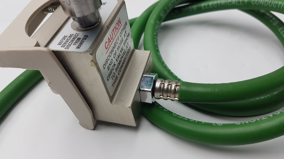 Hill-Rom Medical Oxygen Outlet Block Assembly With Parker 5159 Electrically Conductive Green Hose