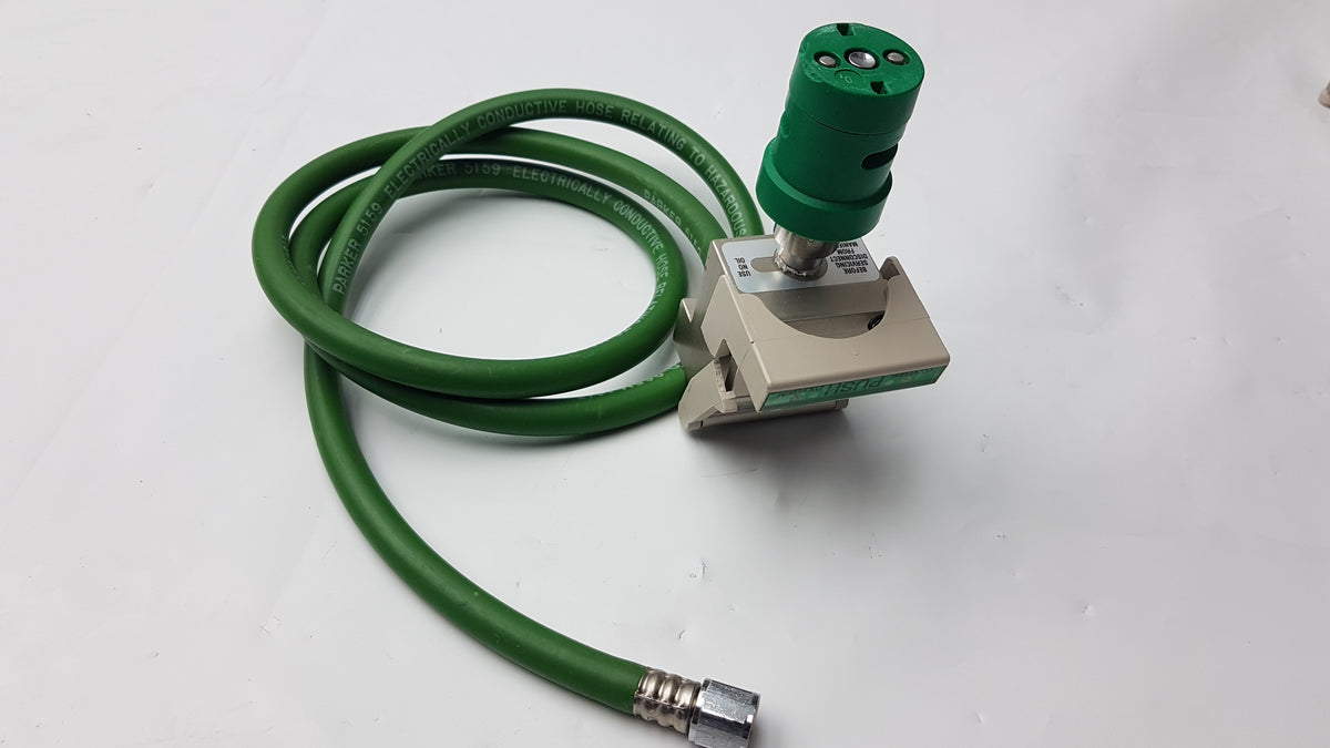 Hill-Rom Medical Oxygen Outlet Block Assembly With Parker 5159 Electrically Conductive Green Hose