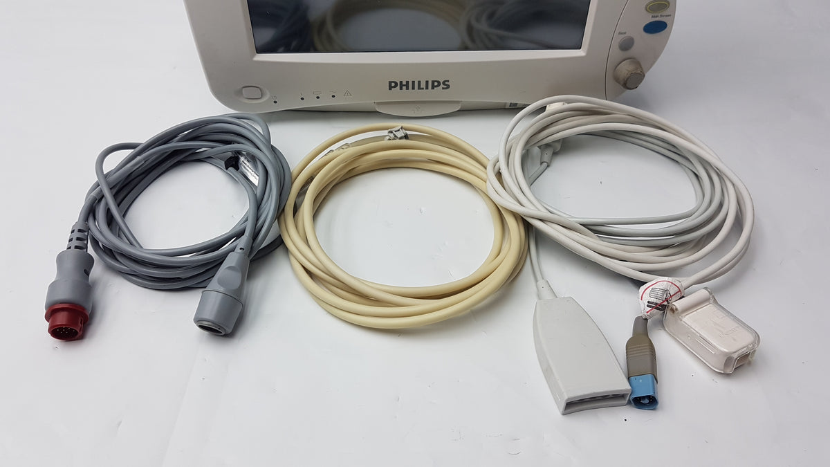 Philips IntelliVue MP40 Patient Monitor With ECG SpO2 Cables