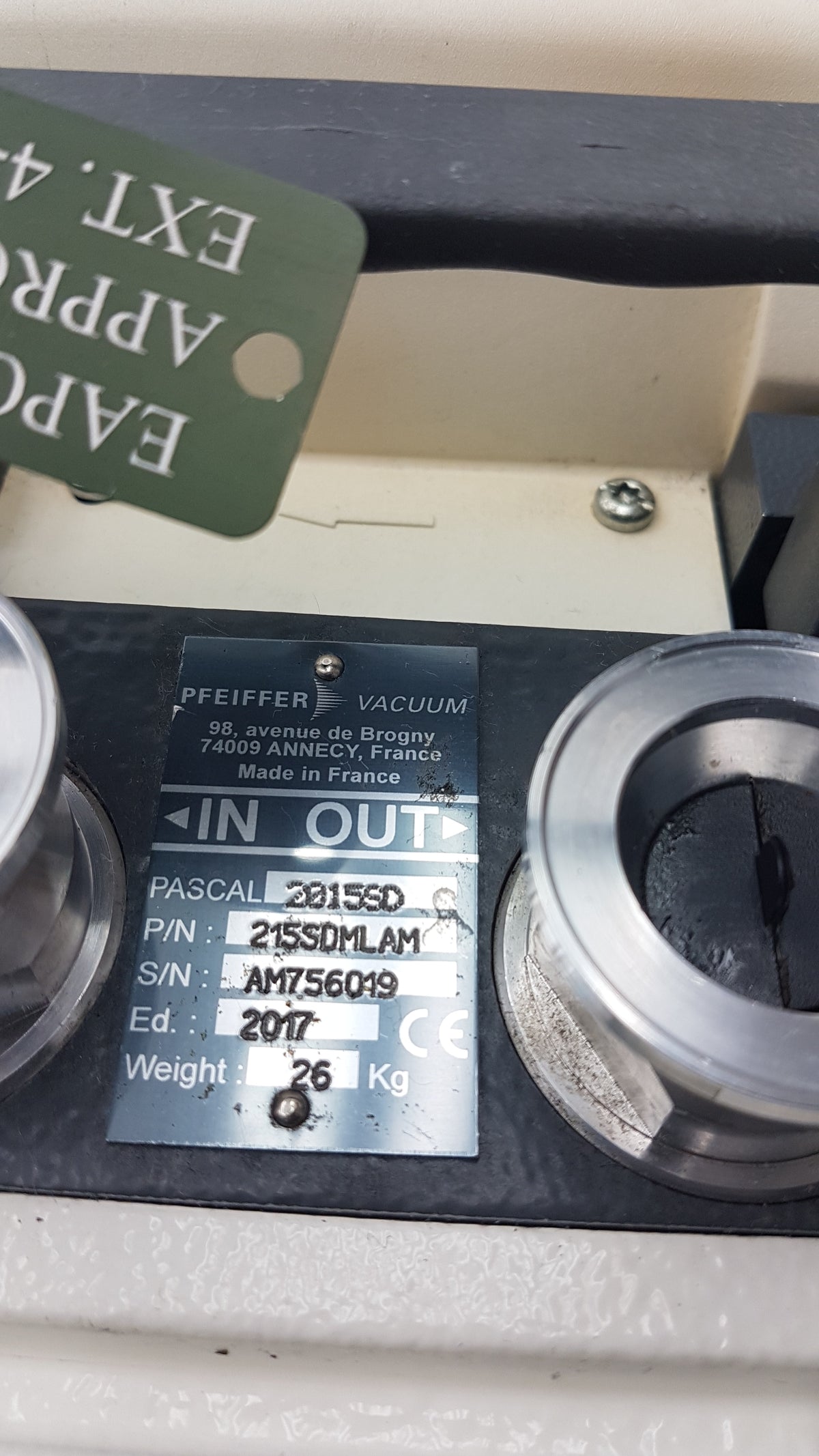Pfeiffer Vacuum Adixen Pascal 2015SD Two Stage Rotary Vane Vacuum Pump P/N 215SDMLAM