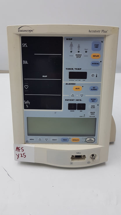 Datascope Accutorr Plus Portable Vital Signs Monitor P/N 0998-00-0444-61