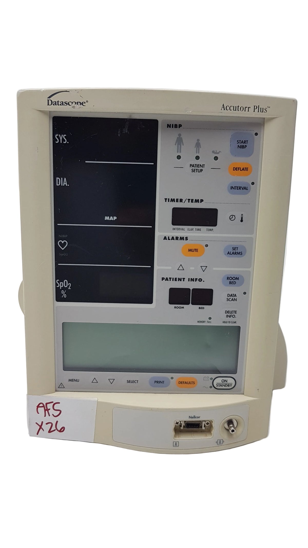 Datascope Accutorr Plus Portable Vital Signs Monitor P/N 0997-00-0427