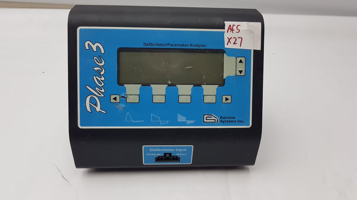 Datrend Systems Phase 3 Defibrillator Pacemaker Analyzer S/N PH10020186