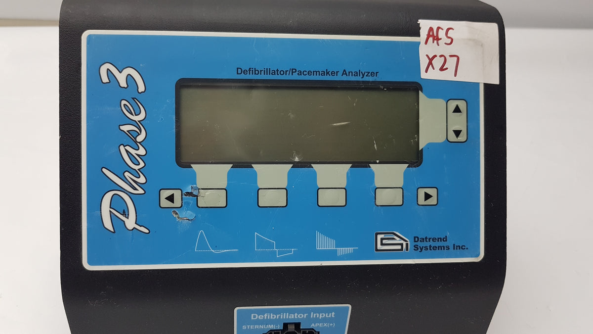 Datrend Systems Phase 3 Defibrillator Pacemaker Analyzer S/N PH10020186