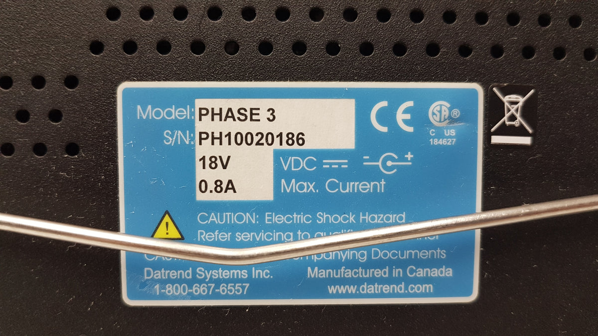Datrend Systems Phase 3 Defibrillator Pacemaker Analyzer S/N PH10020186