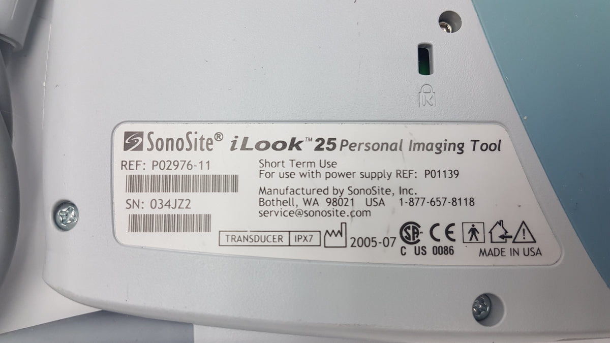 Sonosite Ilook 25 Portable Imaging Diagnostic Cardiac Doppler Ultrasound Scanner Ref P02976-11