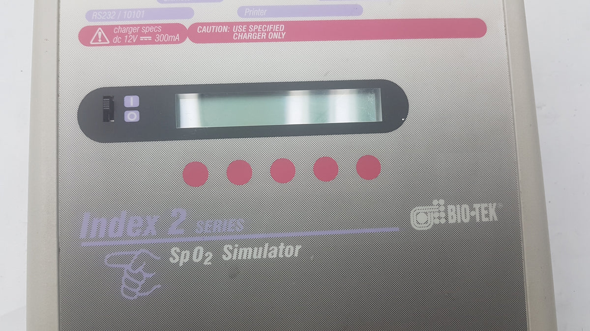 BIO-TEK Index 2 Series Spo2 Simulator Pulse Oximeter Analyzer Tester S/N 136275
