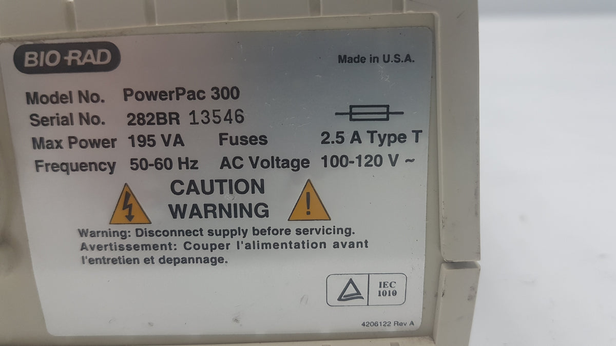 Bio-Rad PowerPac 300 Electrophoresis Power Supply 50-60Hz