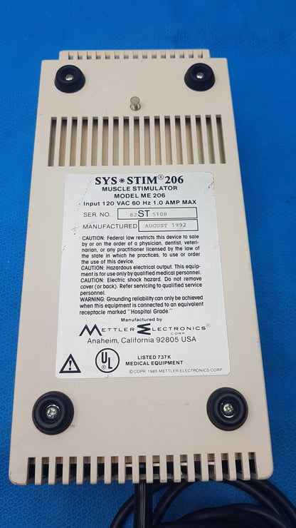 Mettler Electronics SysStim 206 Electrical Neuromuscular Stimulator
