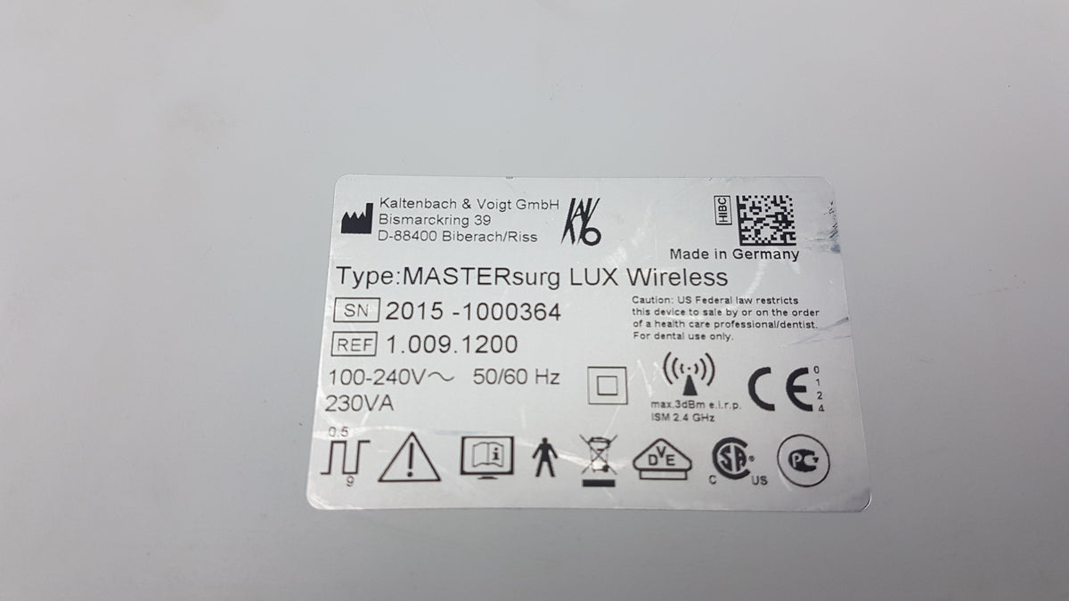Kavo MasterSurg Lux Wireless Dental Surgical Unit Ref 1.009.1200