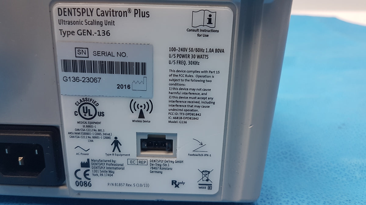 Dentsply Cavitron Plus Gen-136 Dental Ultrasonic Scaling Unit - For Parts