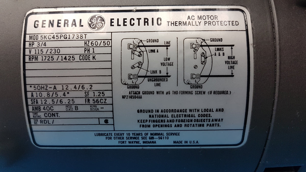 Edwards E2M-12 Dual Stage Rotary Vane Vacuum Pump With General Electric 3/4 HP Ac Motor M0D 5KC45PG1738T