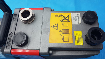 Edwards E2M-12 Dual Stage Rotary Vane Vacuum Pump With General Electric 3/4 HP Ac Motor M0D 5KC45PG1738T