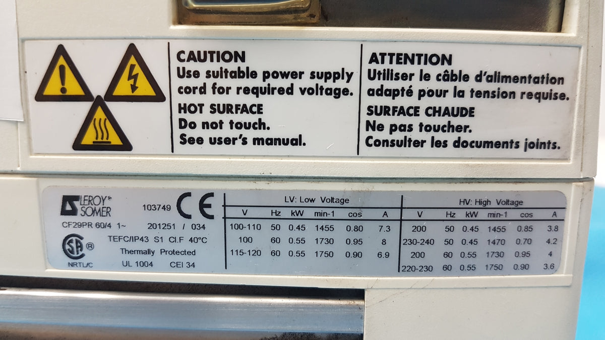 Alcatel Pascal 2005 SD Dual Stage Rotary Vane Vacuum Pump 115/220 Vac