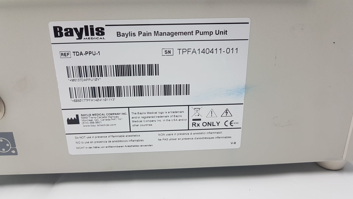 Baylis Medical Pain Management Pump Ref TDA-PPU-1