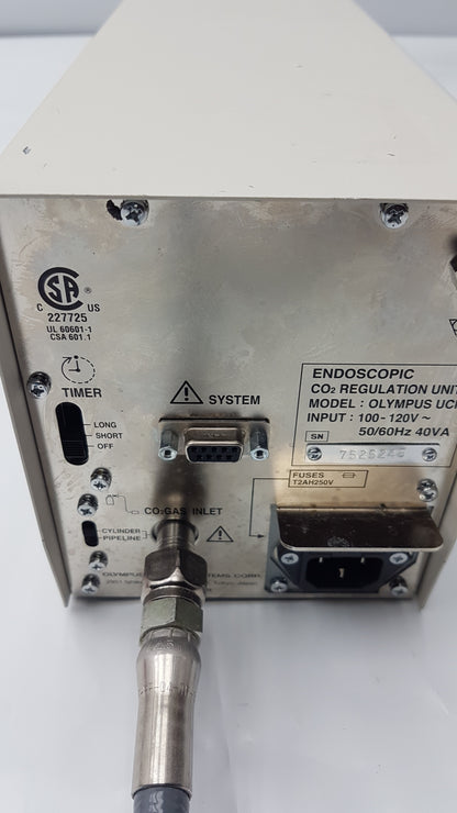 Olympus UCR Endoscopic CO2 Regulation Unit With CO2 Hose PIN and Yoke