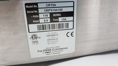 Steris CRT5A Tabletop Ultrasonic Cleaning System 115V 50/60Hz S/N 180FS16A182