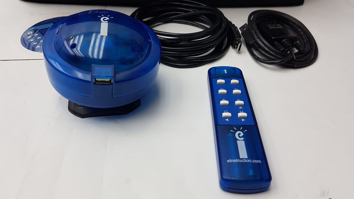 Lot of 32 eInstruction Classroom Performance System (CPS) Clicker Remotes With Receiver Hub & USB Converter