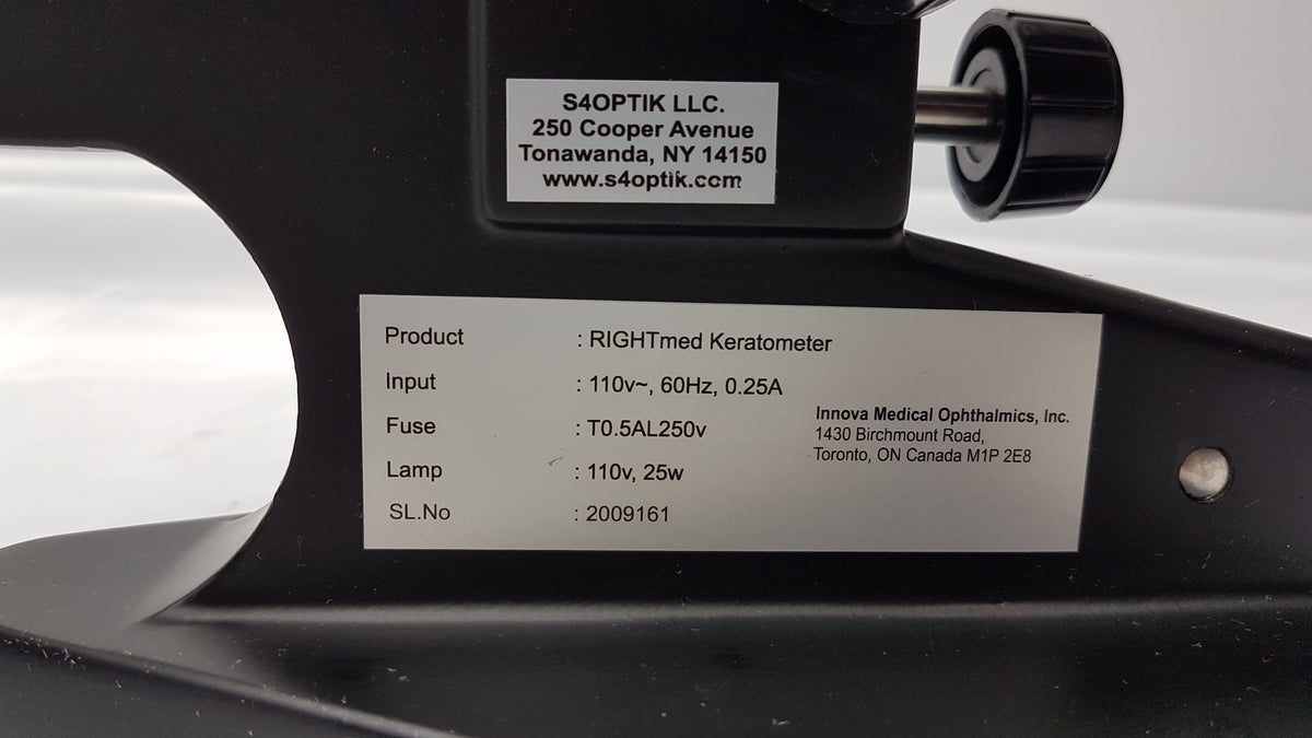 S4Optik Rightmed K-1 Manual Keratometer Ophthalmic Equipment S/N 2009161