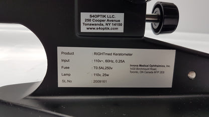 S4Optik Rightmed K-1 Manual Keratometer Ophthalmic Equipment S/N 2009161