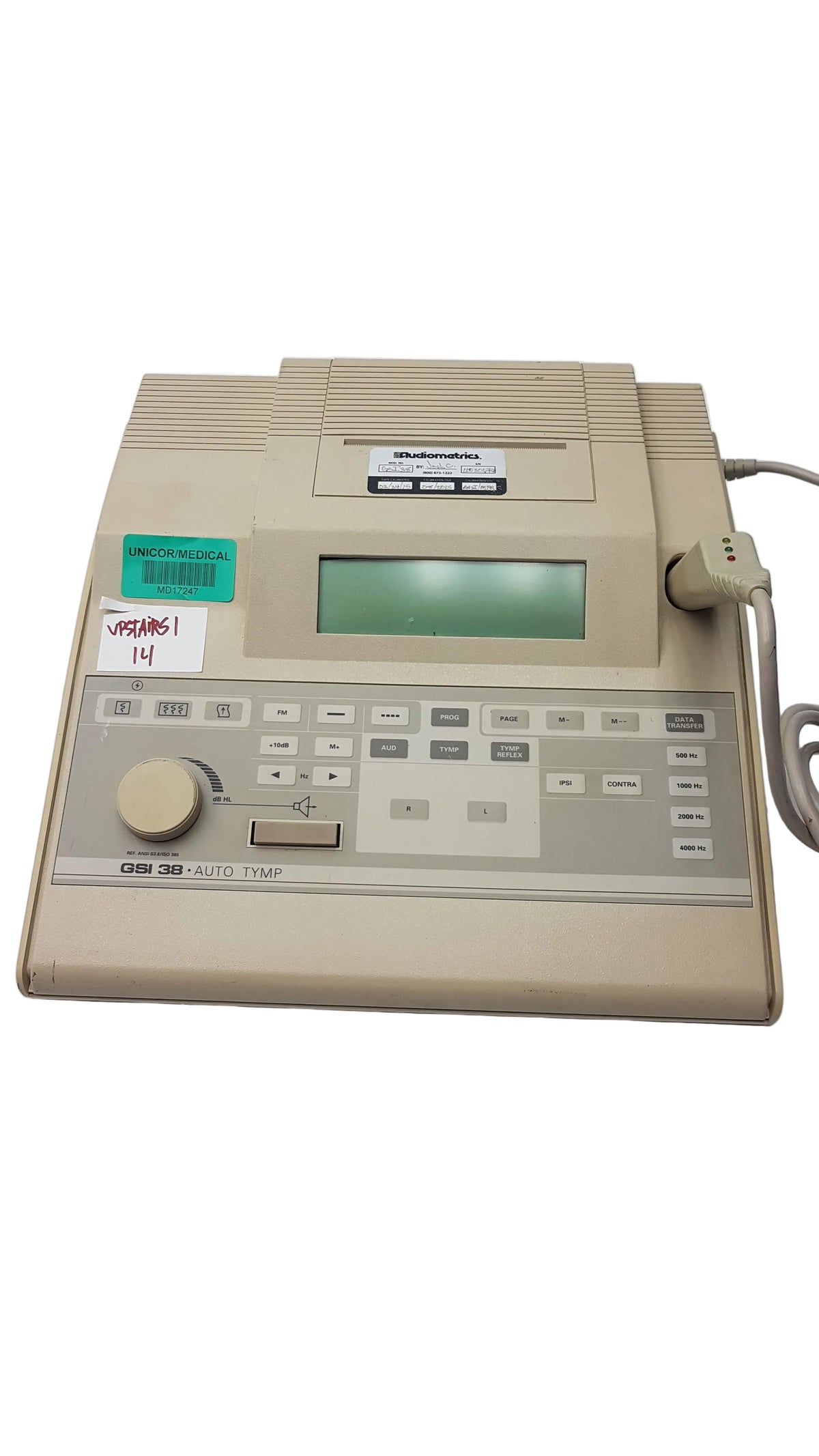Grason Stadler GSI 38 Version 4 Auto Tymp Tympanometer Audiometer Ref 1738