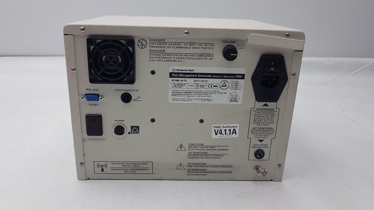 Kimberly Clark Pain Management Generator Version 4 115V Ref PMG-115-TD