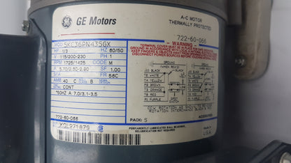 Leybold Trivac D4A Rotary Vane Vacuum Pump With GE 5KC36PN435GX Electric Motor